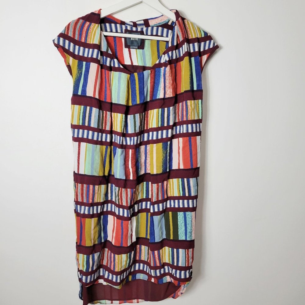 Maeve Anthropologie Au Revoir Size 10 Pleated Library Bookshelf Tunic Dress - Picture 2 of 10
